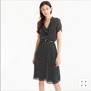 J. Crew Silk Ruffled Clip-Dot Dress